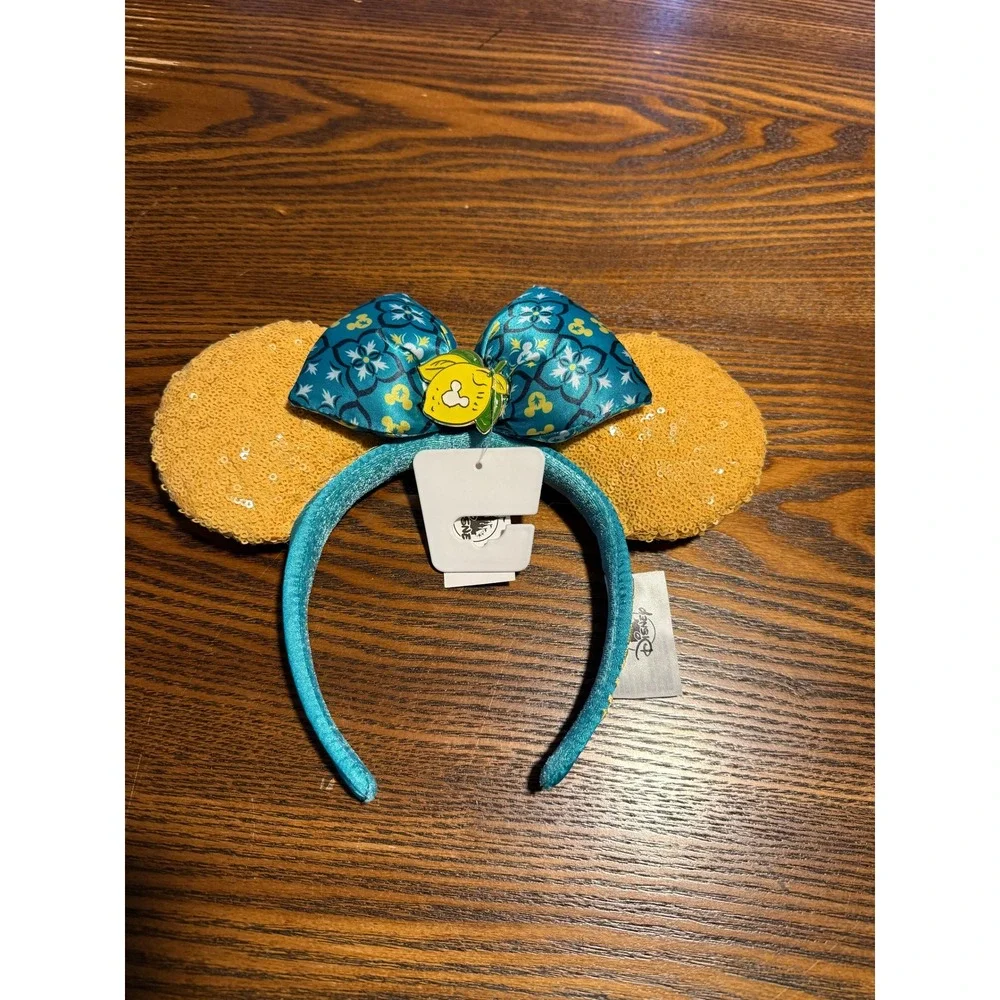New Disney Parks Epcot Pavillion Limencello Saluti Minnie Ears Sequined Headband